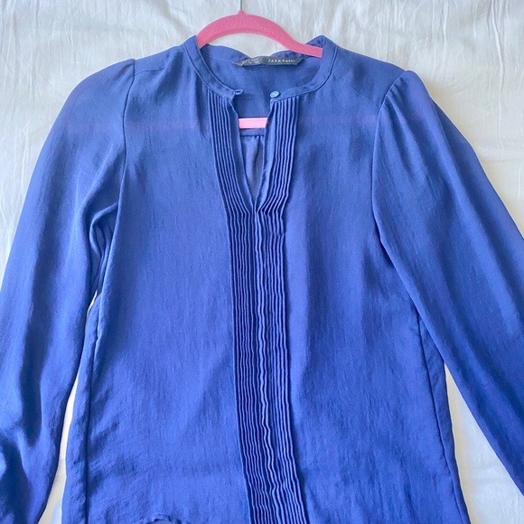Excellent condition Zara indigo blue sheer blouse - Picture 1 of 4